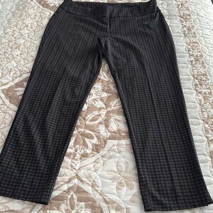 Zac and Rachel Plaid Pull On Ankle Pants Black Brown & Gray size XL